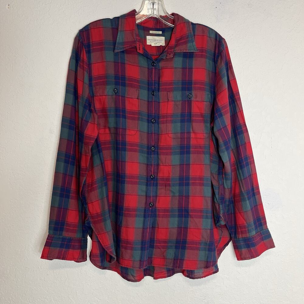 Denim & Supply Ralph Lauren Utility Checkered Plaid Shirt 100% cotton, Size L